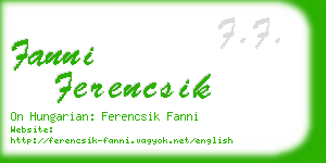 fanni ferencsik business card